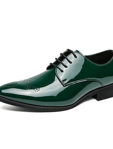  Herren Outdoor Derby-Schuhe Bullock Schuhe Abendschuhe Karierte Schuhe im britischen Stil Geschäftlich Britisch Party & Abend St. Patricks Day PU Schnürsenkel Schwarz Grün Farbverlauf Frühling Herbst