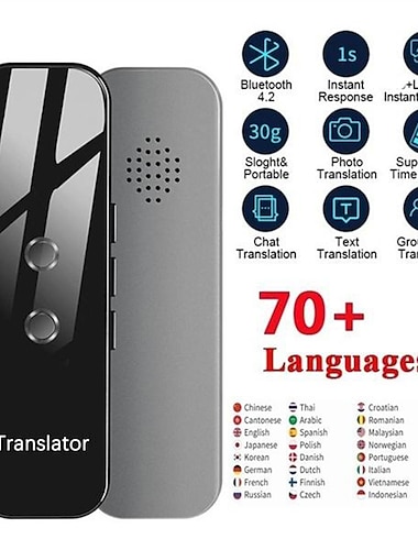  El más nuevo dispositivo de traductor de voz inteligente electrónico portátil 3 en 1 traductor de idioma de voz/texto/fotografía bluetooth