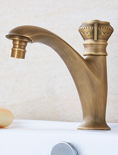  Vintage Waschbecken Wasserhahn nur kaltes Wasser, Monobloc Waschbecken Wasserhähne Einhebel Einloch Deck montiert Retro Antik Stil