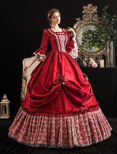  principessa shakespeare gotico vittoriano rococò vintage medievale abito da festa costume cosplay donna abito da cerimonia mascherata manica a 3/4 abito da ballo