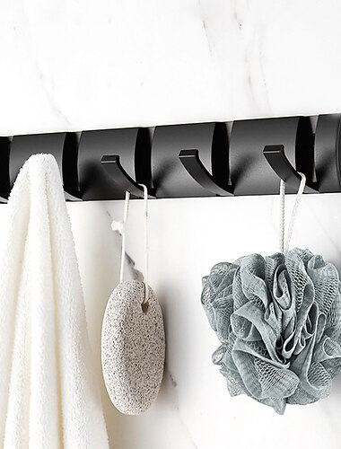  kleiderhaken wandkleiderhaken aluminium space europäischer stil aluminium mantel badezimmer mantel wandhaken schwarz (5-6 haken) wandkleiderbügel