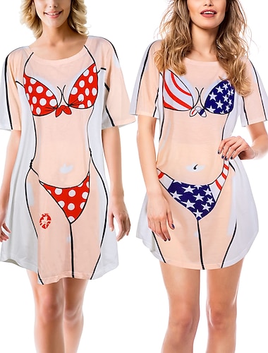  Bikini 2 Pièces Vêtements couvrants Imprime Drôle Pour Femme Adulte Impression 3D Vacances