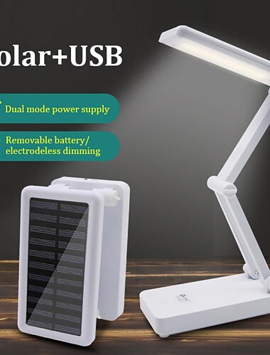  lámpara de mesa plegable solar regulable táctil lámpara de escritorio lámpara de mesa de protección ocular lámpara de mesa recargable solar portátil carga usb solar