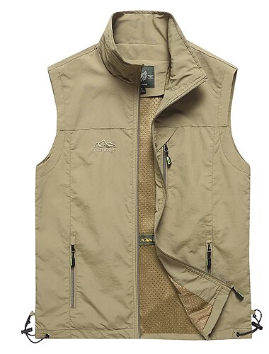 Pánské Rybářská vesta Vesta bez rukávů Venkovní Na běžné nošení Jaro Podzim Kapsy Polyester Rychleschnoucí Bez vzoru Zip Stojáček Černá Armádní zelená Vodní modrá Khaki Vesta   Pánské Rybářská vesta Vesta bez rukávů Venkovní Na běžné nošení Jaro Podzim Kapsy Polyester Rychleschnoucí Bez vzoru Zip Stojáček Černá Armádní zelená Vodní modrá Khaki Vesta