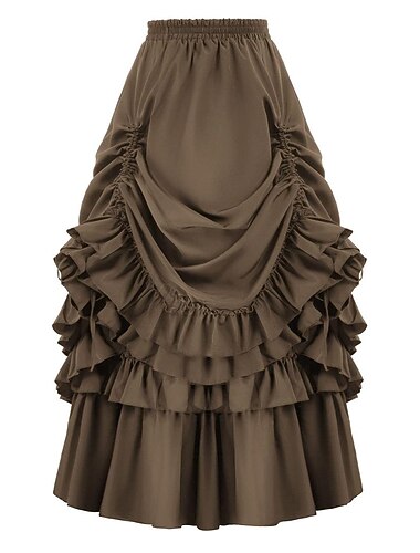  Retro / vintage Punk og gotisk Kostymer i middelalderstil Skjørt Goth Girl Med rysjer Kostyme Dame fantasi Steampunk Maskerade Fritid / hverdag Voksne Skjørt