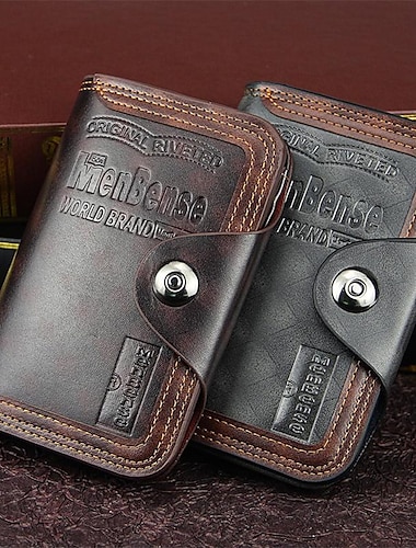  Nieuwe Mannen Creditcardhouder Portemonnee Leren Korte Mannelijke Portemonnee Met Muntzak Kaarthouder Trifold Portemonnee Mannen Clutch Geldzak Muntportemonnees