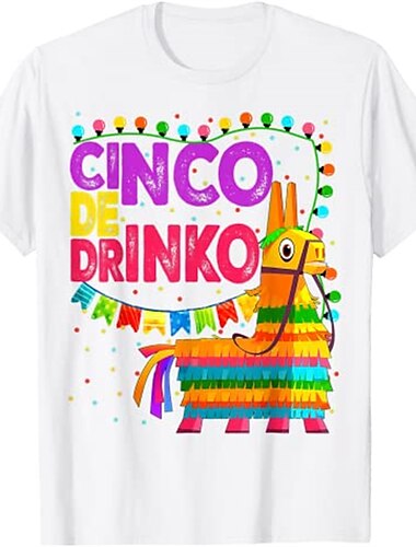 mexican tee cinco de mayo fiesta t-shirt print street style t-shirt für männer frauen unisex erwachsene heißprägung 100 % baumwolle lässig täglich