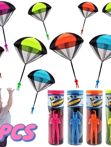  4 sett håndkastende fallskjerm barn utendørs morsomme leker lekeleker for barn fly fallskjermsport med minisoldat