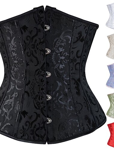  Rococò Punk & Gotico Medievale Biancheria intima Sottobusto Bustino 14 ossa di plastica Costume Per donna Matrimonio Ospite di nozze Adulti Corsetto