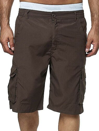  Voor heren Cargoshorts Casual korte broek Zak Effen Comfort Ademend Buiten Dagelijks Uitgaan Modieus Casual Zwart blauw