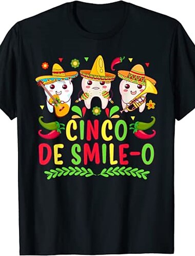  メキシカンティー シンコ・デ・マヨ フィエスタ Tシャツ プリント ストリートスタイル Tシャツ メンズ レディース ユニセックス 大人用 ホットスタンプ 綿100% カジュアル デイリー