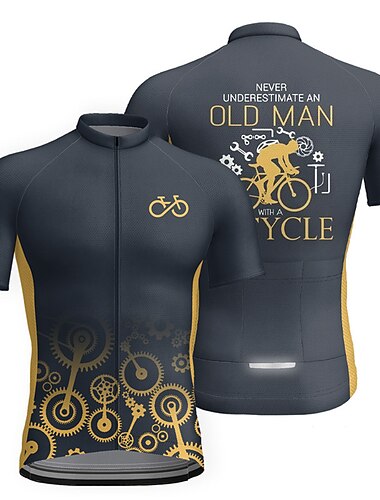  Hombre Maillot de Ciclismo Manga Corta Bicicleta Maillot Camiseta con 3 bolsillos traseros MTB Bicicleta Montaña Ciclismo Carretera Transpirable Secado rápido Dispersor de humedad Bandas Reflectantes