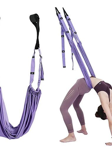  Correa de yoga aérea ajustable, correa elástica para colgar en la puerta, cinturones de yoga, hamaca, columpio, soporte de mano para fitness, dispositivo de entrenamiento de cuerda para mujeres