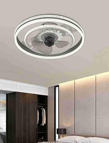 Deckenventilator mit Fernbedienung, flacher moderner Unterputz-Deckenventilator für den Innenbereich mit 72 W warmen, natürlichen, hellen 3-farbigen LED-Leuchten, 3 Geschwindigkeiten, intelligenter