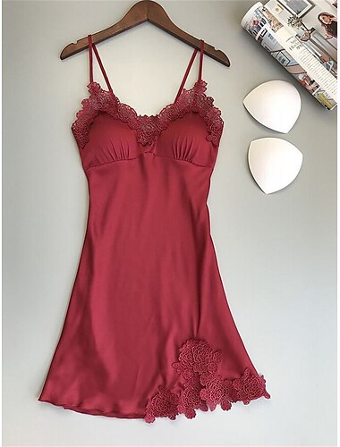  Damen-Nachthemd mit Leopardenmuster, sexy Dessous, Hemdchen, Negligés, Kleid, reine Farbe, Liebhaber, heiß, bequem, Heimbett, atmungsaktive Träger, ärmellos, rückenfrei, Sommer, Frühling,