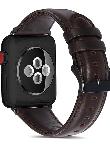  Lederband Kompatibel mit Apple Watch Armband 38mm 40mm 41mm 42mm 44mm 45mm 49mm Verstellbar Frauen Männer Echtes Leder Ersatzarmband für iwatch Ultra 2 Series 9 8 7 SE 6 5 4 3 2 1