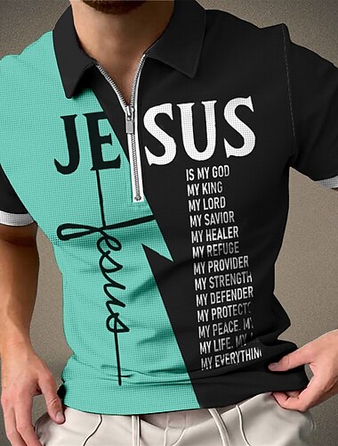  בגדי ריקוד גברים הדפסים גרפיים חולצות פולו וופל חולצות פולו זיפ פולו שרוול קצר צווארון מתקפל אופנתי מעצב יום יומי בָּחוּץ רחוב קזו'אל רוכסן דפוס קיץ אביב לבן צהוב פול