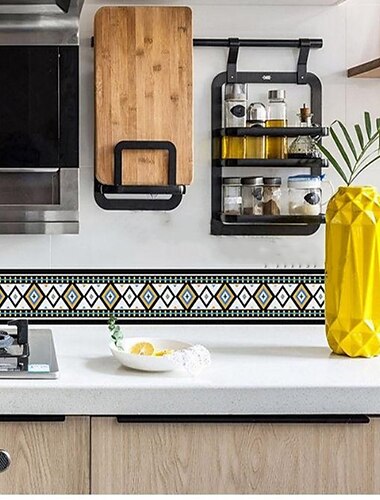  cool wallpapers geometrisch behang grens taille muurschildering schil en plak zelfklevend pvc/vinyl moderne muursticker voor kamer 12x500cm/4.72''x196.8''