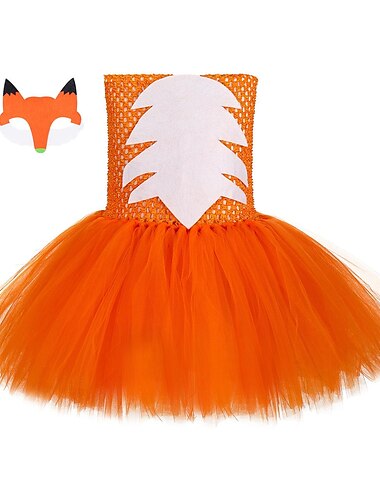  Tiere Fuchs Kleid Blumenmädchenkleid Tüllkleider Königstag Cosplay Film Cosplay for Mädchen Kinder Kindertag Maskerade