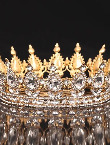  Brautkrone Hochzeitskleid Kopfschmuck Geburtstag Erwachsene Zeremonie Vielseitig Strass Haarband Luxus Runde Krone