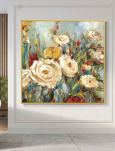  Pintura al óleo hecha a mano lienzo decoración de arte de la pared flores abstractas modernas para la decoración del hogar pintura enrollada sin marco sin estirar