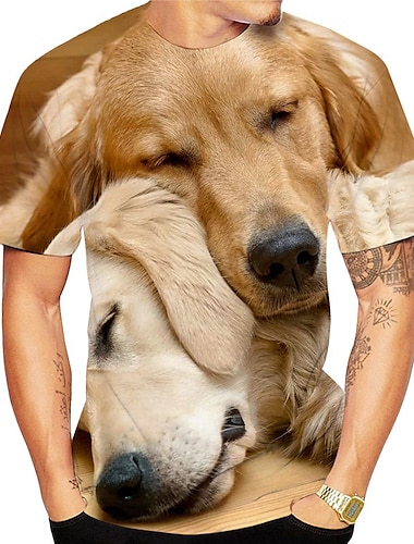  Животный принт Собака золотистого ретривера Как у футболки Аниме 3D Графический Назначение Для пары Муж. Жен. Взрослые Маскарад 3D печать На каждый день