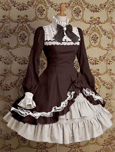  Retrò Vintage Gothic Lolita Rococò Vestito Manica a tromba Costumi a tema film / TV Pizzo Fiocco Per donna Ragazze Feste Mascherata Festa & Sera Adulti Vestito