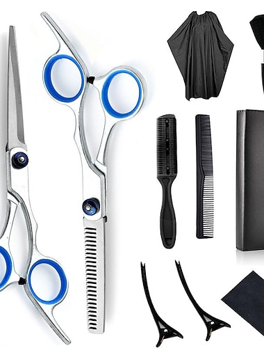  Kits de tijeras para cortar el cabello, 10 Uds., juego de tijeras de peluquería de acero inoxidable, tijeras de adelgazamiento profesionales para uso doméstico de peluquero