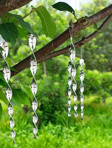  Dispositivos para asustar pájaros carpinteros de 12 piezas, dispositivo de control de varillas de miedo reflectantes para mantener a los pájaros alejados de la piscina del patio
