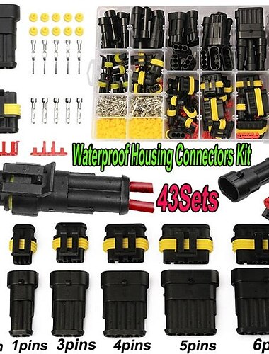  708pcs 1-6pins hid waterdichte connectoren 43 sets auto marine seal elektrische draad connector plug truck harnas 300v 12a kit