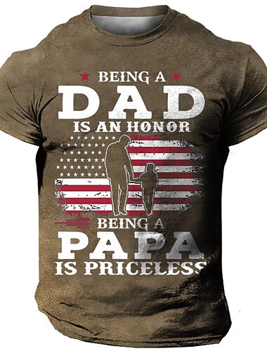  Men's Graphic National Flag T Shirt Dad T Shirt Short Sleeve T shirt 3D Print Crew Neck Shirt Vintage Designer Papa T Shirts Outdoor Daily Sports Black Red Blue Spring & Summer Clothing Apparel S M L