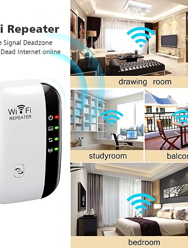  1 шт., удлинитель Wi-Fi, расширитель диапазона Wi-Fi, повторитель беспроводного интернета, усилитель сигнала до 2640 кв. футов и 25 устройств, усилитель дальнего действия с портом Ethernet, настройка в одно касание, точка доступа