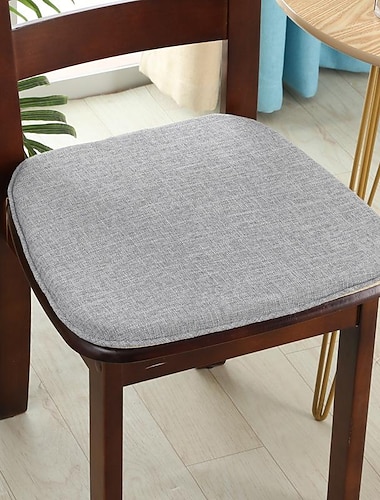  Cojín para silla, cojín para asiento de silla de comedor, cojín para silla de espuma viscoelástica antideslizante con lazos, funda de asiento en forma de U con respaldo de goma antideslizante