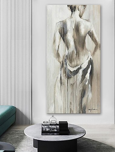  Hang-geschilderd olieverfschilderij Handgeschilderde Verticaal Abstract Mensen Modern Zonder Inner Frame (Geen frame)