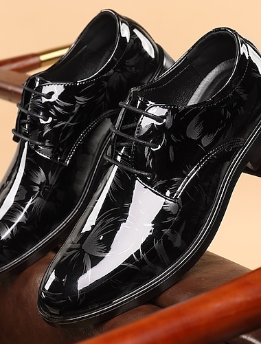  sorte oxford-lak-sko til mænd – blanke snøresko med rødt fjermønster til bryllupper og formelle begivenheder