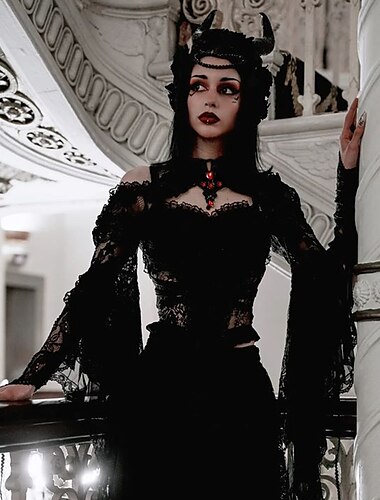  Gothique Lolita Y2K Année 2000 Bal Masqué Châles Sorcière Fille gothique Femmes Fantaisie Steampunk Nuit de Walpurgis Mascarade Fête / Soirée Adulte Châle