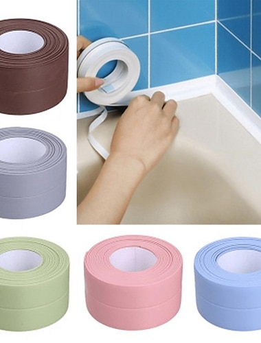  Cool Wallpapers muurschildering 1 rol afdichtstrip tape, waterdichte muursticker gootsteenrandtape, kalefateren tape afdichtstrip, badkamer keukenaccessoires 1,5''x126''