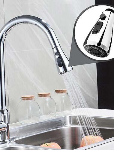  Kitchen Faucet Head Replacement Black Chrome, Pull Out Faucet Sprayer Head Nozzle Attachment Fittings Accessories, Aeration Spray Splash-proof Spout