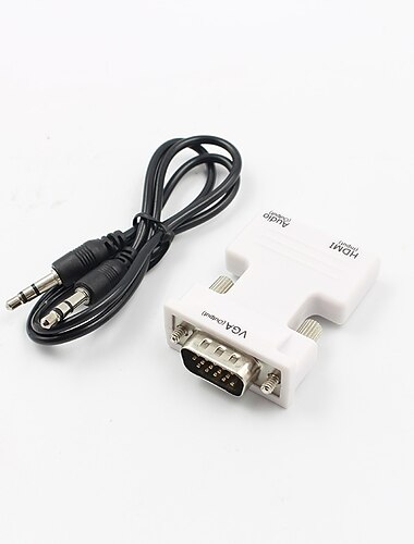  HDMI-Buchse auf VGA-Stecker-Konverter mit Audioadapter unterstützt 1080p-Signalausgabe