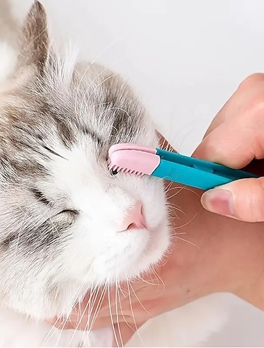  שמור על עיני חיית המחמד שלך נקיות ובריאות עם מברשת ריר חתול סיליקון 1 יחידה זו