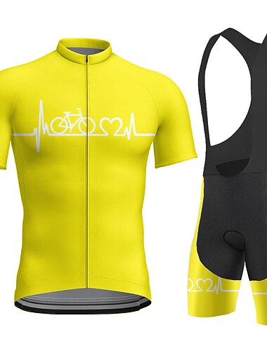  Herren Radtrikot mit Radhose kurz Trägern fahrradbekleidung Kurzarm MTB Mountain Rennrad Rote Blau Orange Fahhrad Sportkleidung 3D-Pad Atmungsaktiv Schnelltrocknend Tasche auf der Rückseite Polyester