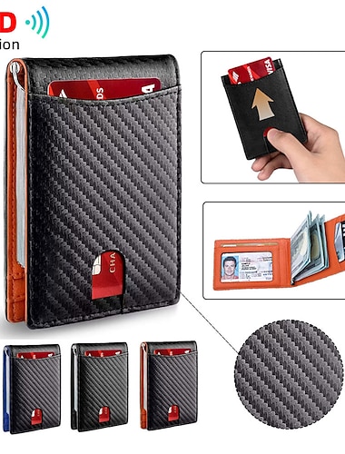  Складной кошелек с блокировкой RFID с зажимом для денег минималистичный держатель кредитных карт для мужчин и женщин