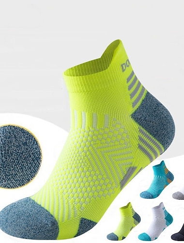  Herren 1 Paar Socken Socken Stricken Rutschfeste Socken Laufsport Socken Schwarz Marinenblau Farbe Streifen Frühling, Herbst, Winter, Sommer