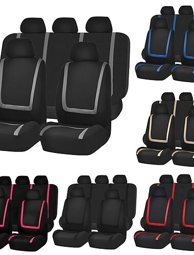  9 Stücke Auto Sitzbezug für Vollständiger Satz Weich Wasserdicht Anti-Rutsch- für SUV / Van / Auto