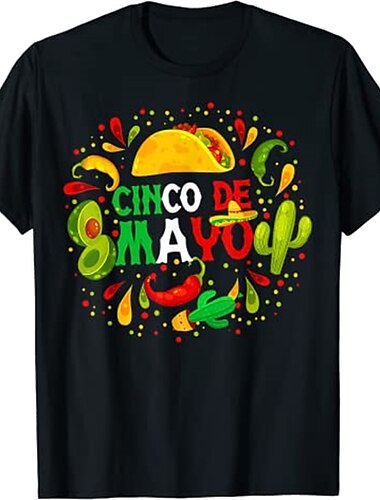  мексиканская футболка cinco de mayo fiesta футболка с принтом в уличном стиле футболка для мужчин и женщин унисекс взрослые горячие тиснения 100% хлопок повседневные