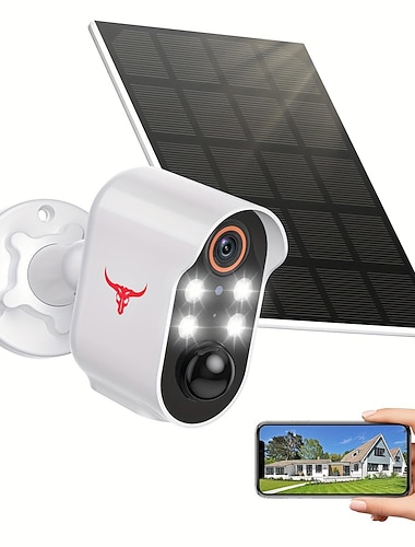  Security Camera Wireless Outdoor, EKEN Solar Camera For Home Security, 1080P,Human And Motion Detection, 2-Way Talk, Night Vision Camera, 2.4G WiFi, Cloud Storage, Wi Fi Camera, Wireless Camera, Battery Powered Security Camera, IP Camera Outdoor