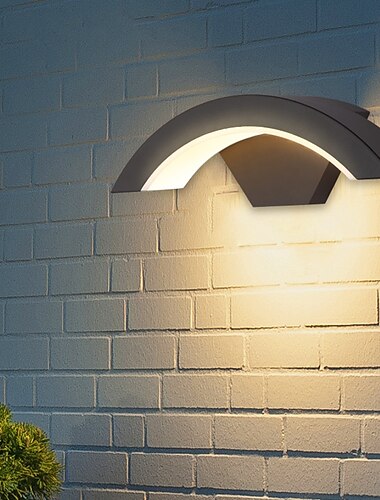  kültéri fali lámpa 12w 24w ív modern kültéri fali lámpa vízálló ip65 állandó kültéri fekete fali lámpa kültéri verandához udvari kertben fürdőszoba hálószoba ac85-265v