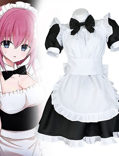  inspiré par bocchi le rock! Gotoh hitori cosplay costume de femme de chambre anime cosplay costumes japonais carnaval cosplay costumes à manches courtes costume pour femmes