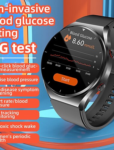  696 E09 Smart Watch 1.32 inch Smart Band Fitness Bracelet Bluetooth ECG+PPG Temperature Monitoring Pedometer Compatible with Android iOS Women Men Custom Watch Face Always on Display IP 67 50mm Watch