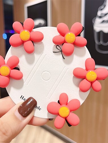  5 Stück Baby Mädchen Aktiv / Süß Täglich Blumen Blumenstil Polyester Haarzubehör Mehrfarbig / Gelb / Rosa Kindergröße